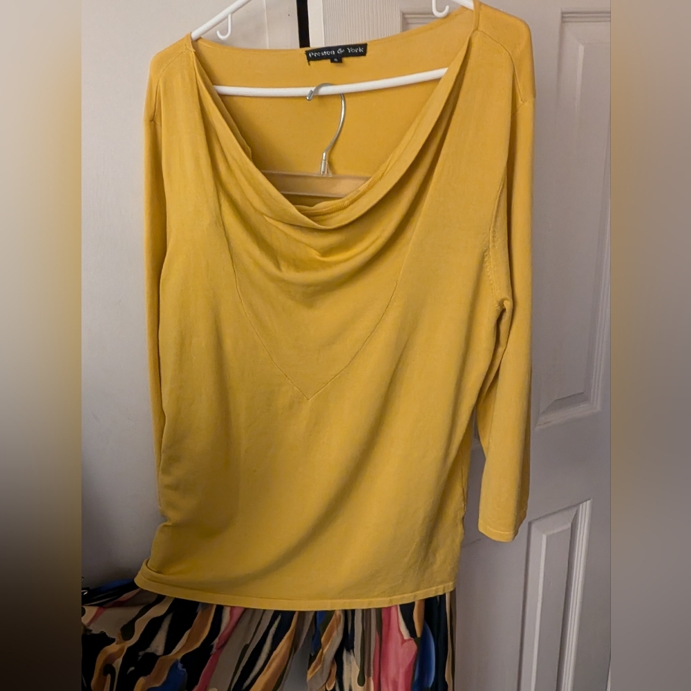 Preston & York XL Mustard long sleeve Cowell tee C38